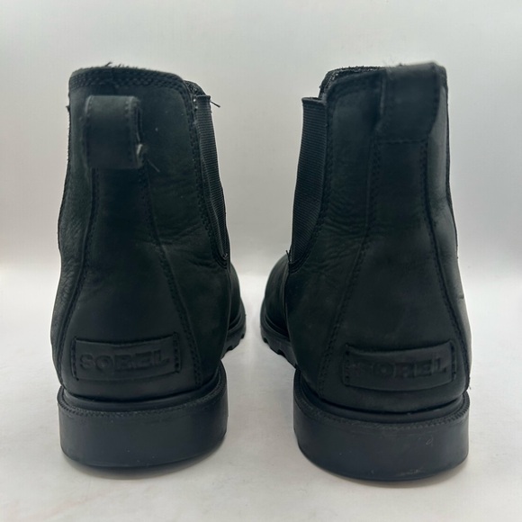 Sorel Women's Ainsley Boot Size 10.5 Waterproof  Chelsea Pull On Black Leather - Picture 5 of 10
